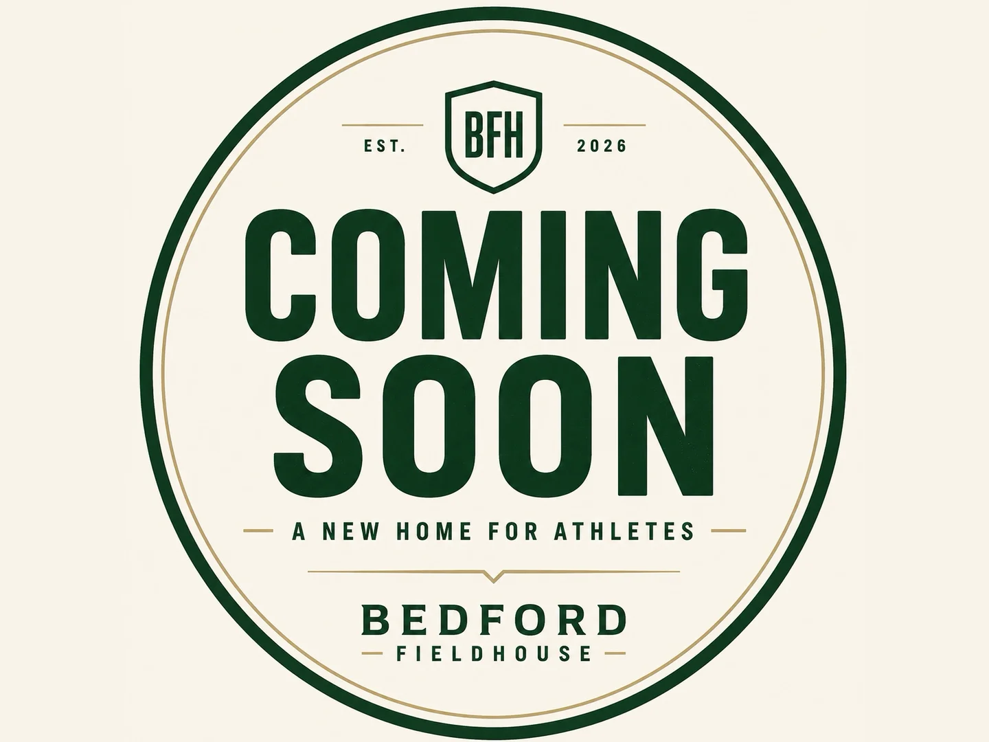 Coming soon — Bedford Field House café & lounge, a new home for athletes.