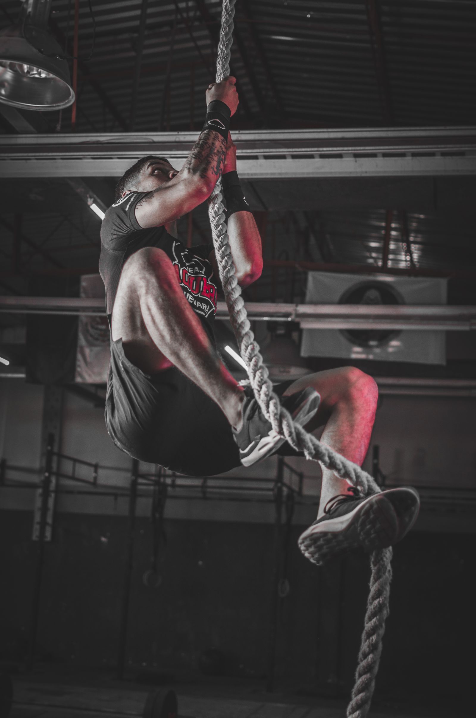 Athlete training in the Bedford Field House performance gym.